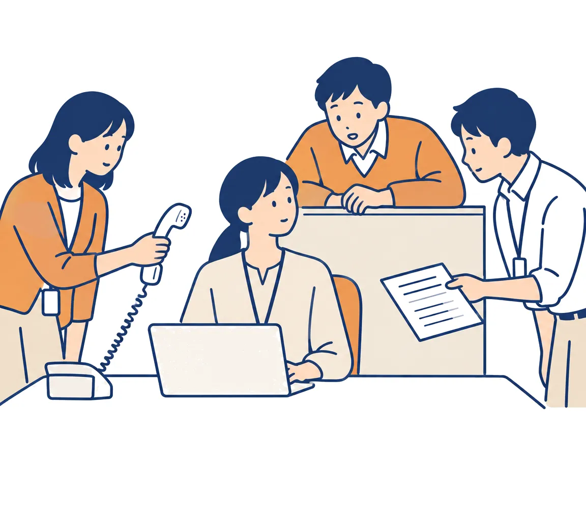 窓口の担当者に、電話と書類と口頭で同時に質問が来ている