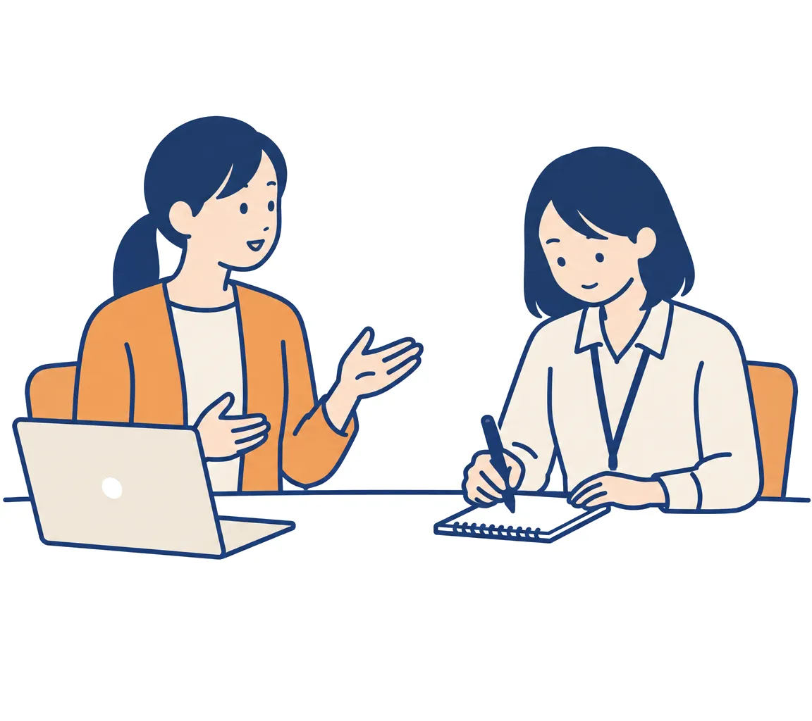 受けた問い合わせを、社員の言葉のまま一覧に書き写す担当者