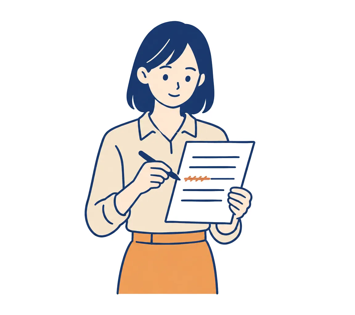 シートに書く前に、質問文の中の個人の事情を消している担当者